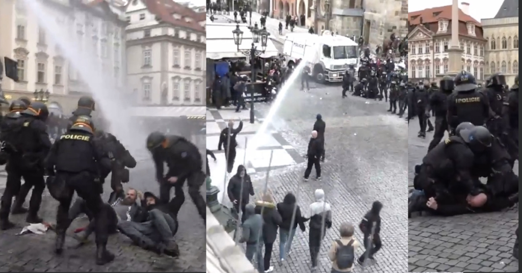 ŽIVÉ VYSÍLÁNÍ: Protest v Praze se změnil v obrovskou bitku. Policie používá násilí, vodní děla, koně, slzný plyn… Náhledový obrázek