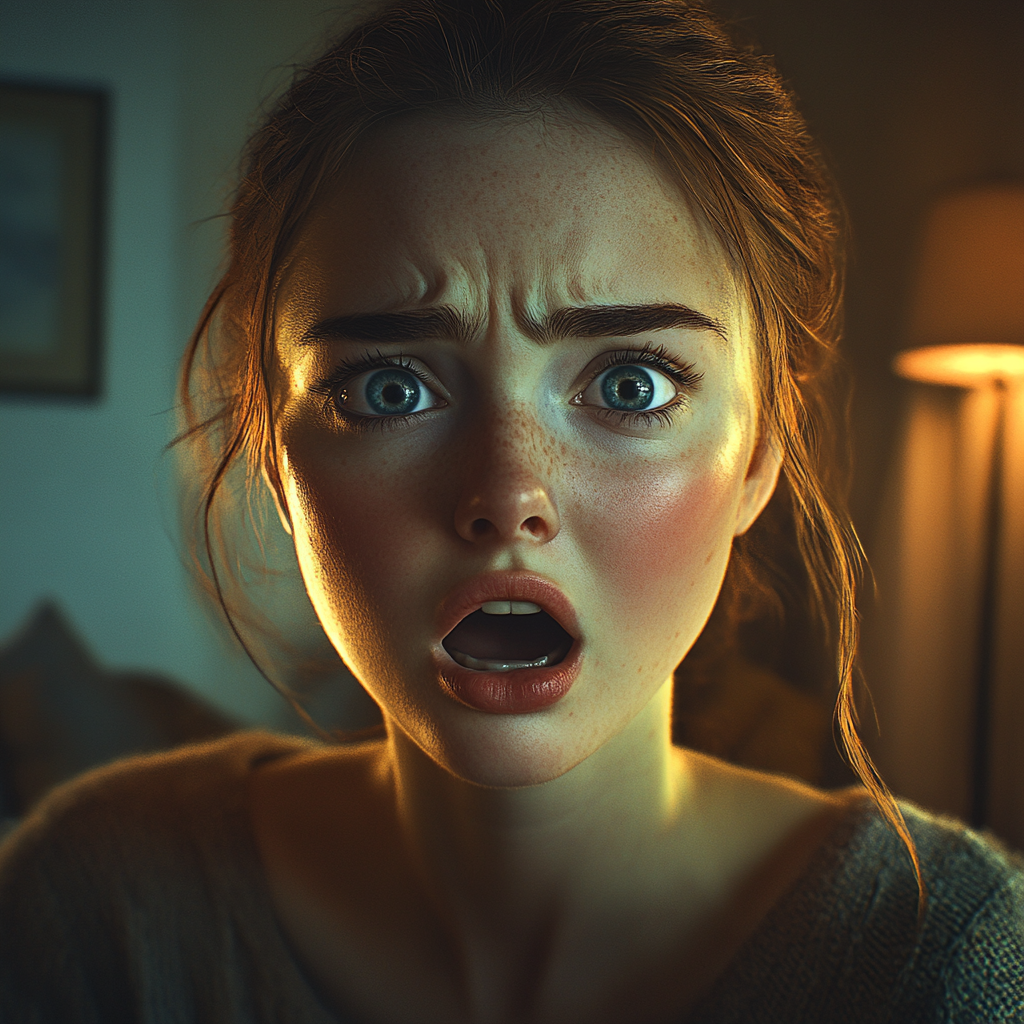 Žena zírající v šoku | Zdroj: Midjourney