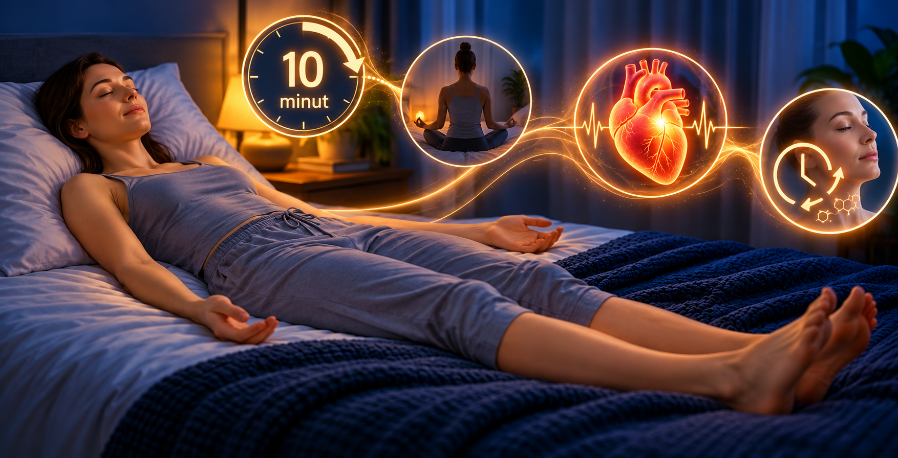 Spíte méně než 6 hodin denně? Tento jednoduchý 10minutový večerní rituál může zlepšit spánek a ochránit vaše srdce před předčasným stárnutím! Náhledový obrázek