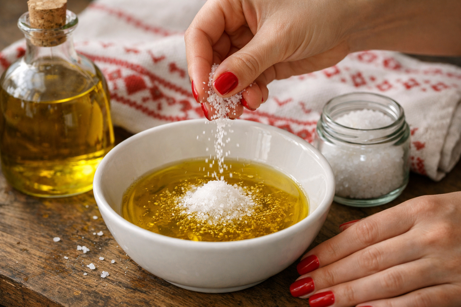 Smíchala olej a sůl: Domácí masážní směs má jednoduchý recept, jeden krok ale zabere celé dva dny Náhledový obrázek