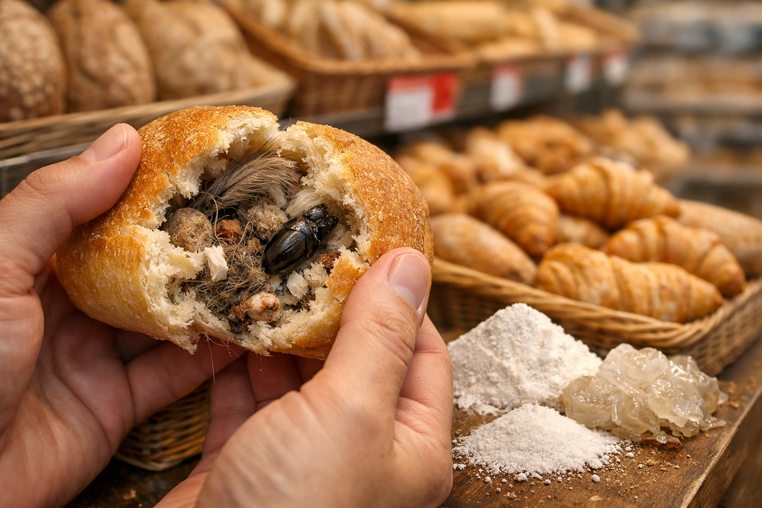 Víte, co může obsahovat pečivo ze supermarketu? Původ jedné z přísad vám možná vezme chuť k jídlu! Náhledový obrázek
